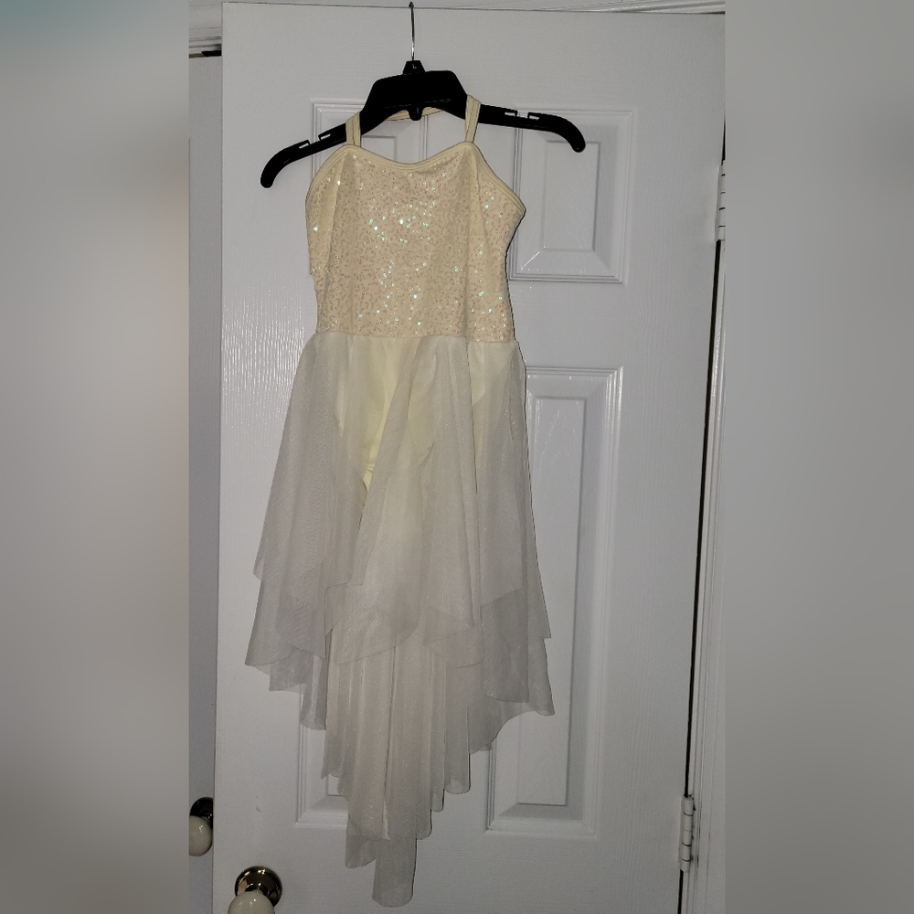 Elegant Cream Sequin Dance Costume
